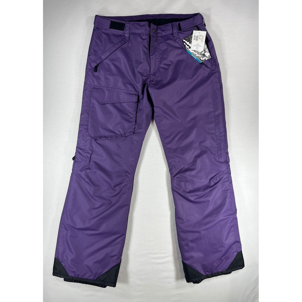 Pulse Womens Purple Waterproof Insulated Snow Pants Cargo Pocket Size L NWT